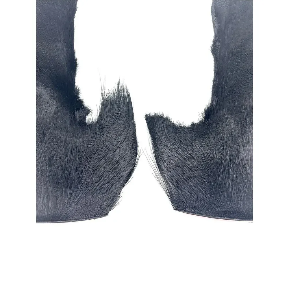 Christian Louboutin A/W 2011 Puck Booty Springbok Fur Platform Ankle Boots 36